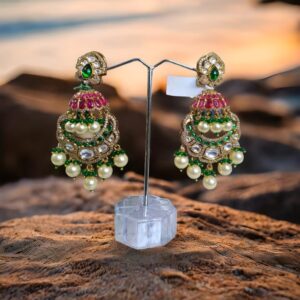 Royal Kundan & Pearl Jhumka Earrings
